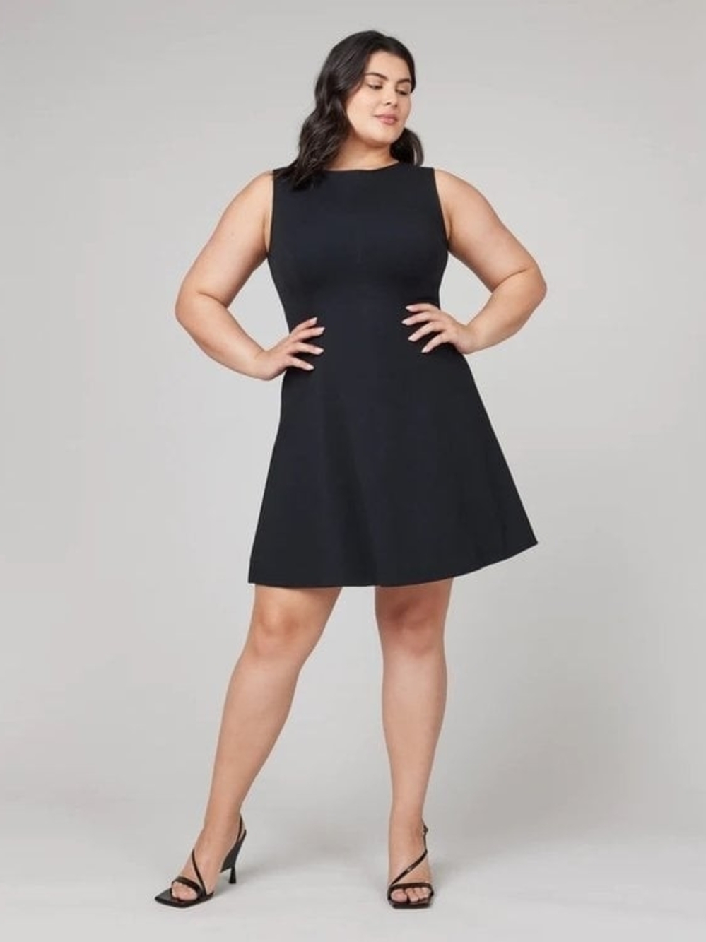 SPANX Perfect Fit And Flate Black Sleeveless A-Line Dress